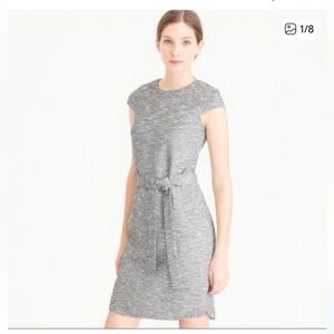 J. Crew Textured Cap Sleeve Belted Dress sz4